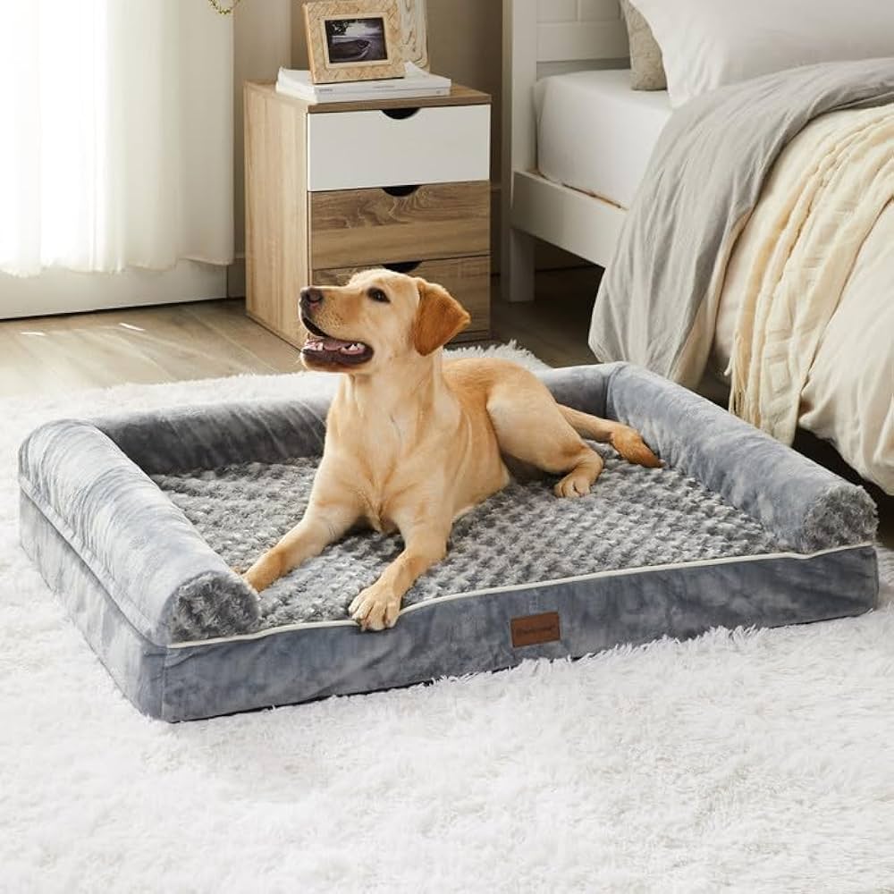 Grey Dog Bed for Large Dogs