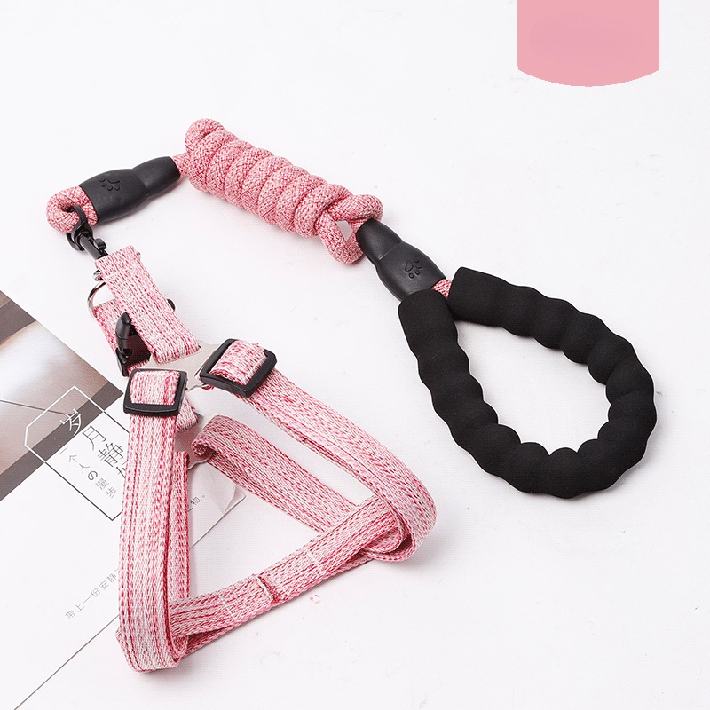 pink dog harness